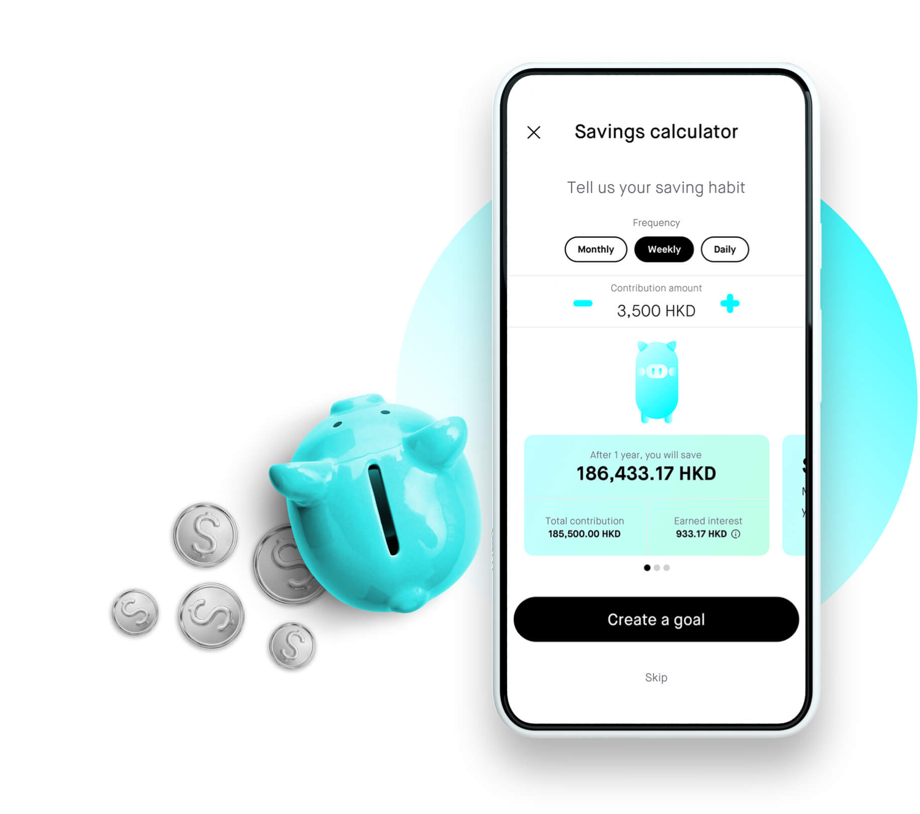 Mox Bank — Savings calculator and Goals feature